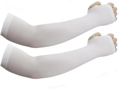 Mangas de protección solar con orificios para el pulgar para hombres y mujeres, cubierta de compresión de enfriamiento para brazo UV, manga