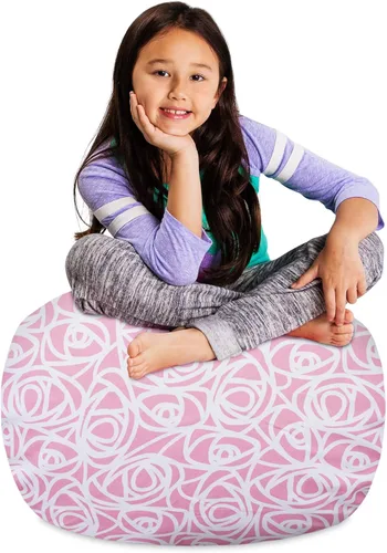 Miniatura 41 de Posh Stuffable Kids Funda de Silla Puf Rellenable para Almacenamiento de Animales de Peluche - Organizador de Juguetes Infantiles, Mediano 27