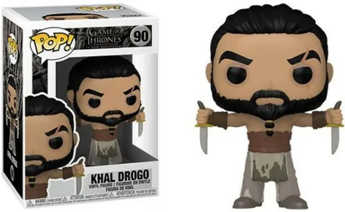 Miniatura 2 de POP Juego de Tronos - Khal Drogo con dagas Funko Pop! Figura de vinilo (paquete con funda protectora compatible con POP Box), multicolor, 3.75