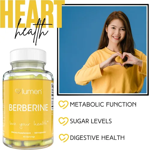 Miniatura 3 de Lumen Naturals Berberina para mujer – 1800 mg por porción – 180 cápsulas – 60 porciones – Hecho con berberina premium – Sin OMG, sin gluten, fórmula