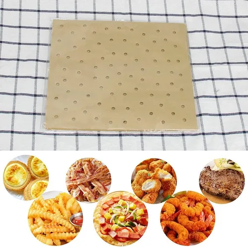 Miniatura 6 de Revestimientos para horno para freidora de aire, 11.5 x 10 pulgadas, revestimientos de papel pergamino antiadherentes para tostadoras, hornos