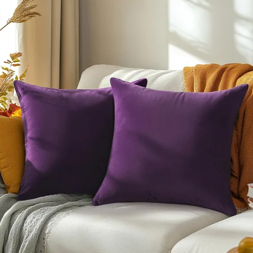 Miniatura 23 de QUORGVES Juego de 2 fundas de almohada de terciopelo verde de 20 x 20 pulgadas, fundas de almohada cuadradas decorativas suaves y sólidas, fundas