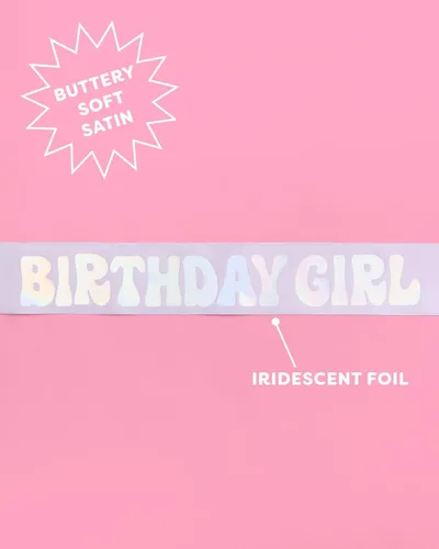 Miniatura 3 de xo, Fetti Banda de cumpleaños para niña, satén morado + papel de aluminio iridiscente Suministros para fiesta de cumpleaños, decoraciones
