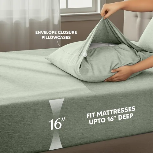 Miniatura 147 de Utopia Bedding Juego de sábanas Queen – Sábanas de 4 piezas para cama tamaño Queen, microfibra suave y transpirable, incluye 1 sábana bajera, 1 Gris
