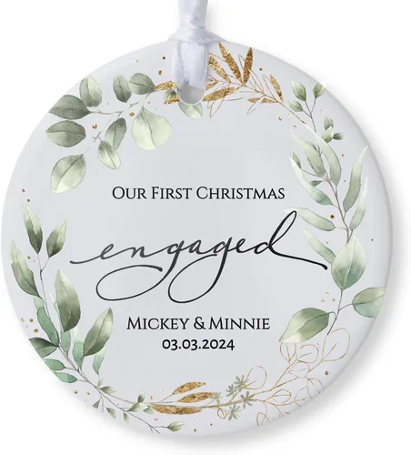 Miniatura 8 de Cozzies Adorno de Navidad personalizado, nuestro primer regalo de compromiso de Navidad, regalo de boda