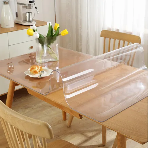 Miniatura 43 de Protector de mesa transparente de 12 x 36 pulgadas, 1.5 mm de grosor, cubierta de mesa de plástico impermeable, protector de mesa transparente