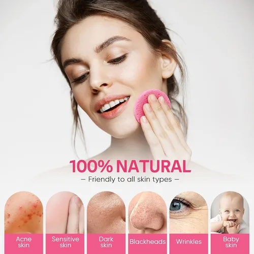 Miniatura 5 de GAINWELL 50 esponjas faciales comprimidas con recipiente de almacenamiento, para limpieza facial, removedor de maquillaje reutilizable, portátil