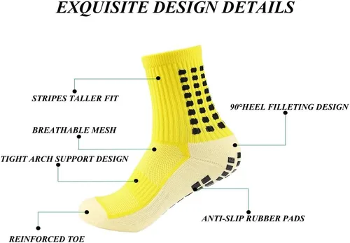 Miniatura 2 de Calcetines de fútbol para hombre, antideslizantes, almohadillas antideslizantes para fútbol, baloncesto, deportes, 4 pares