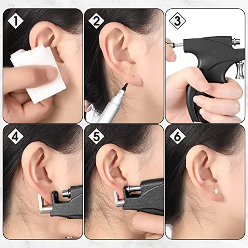 Miniatura 6 de 20 pares de aretes de acero quirúrgico con circonita cúbica de 4 mm