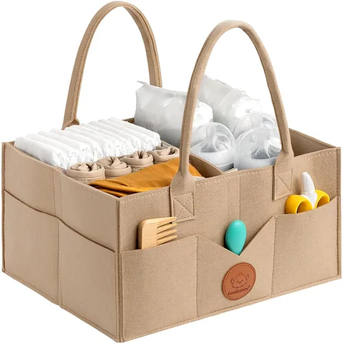 Miniatura 11 de KeaBabies Organizador de pañales para bebé con asa, organizador portátil de auto para bebé y almacenamiento para guardería, cambiador, cesta de Gris