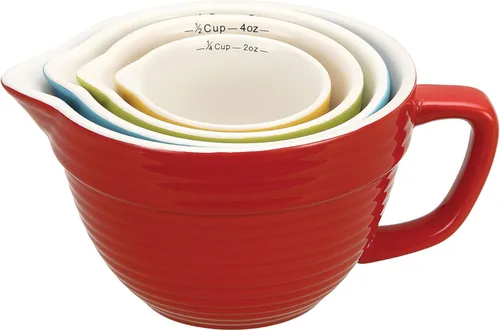 Creative Co-Op Tazas medidoras en forma de cuenco (juego de 4 tamaños)