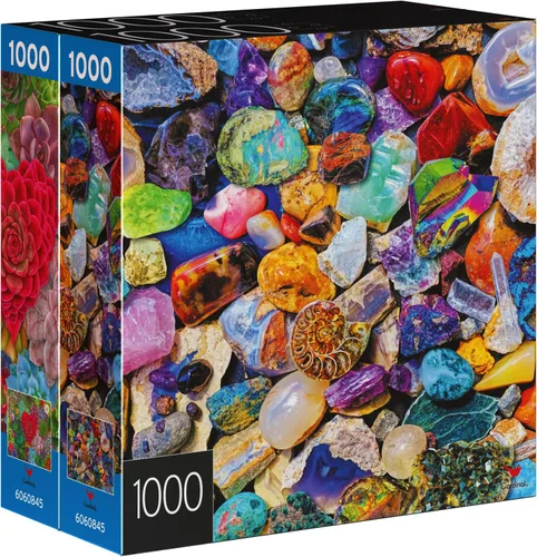 Miniatura 7 de Paquete de 2 rompecabezas de 1000 piezas, suculentas, rocas y minerales, rompecabezas para adultos y niños a partir de 8 años, exclusivo de Amazon