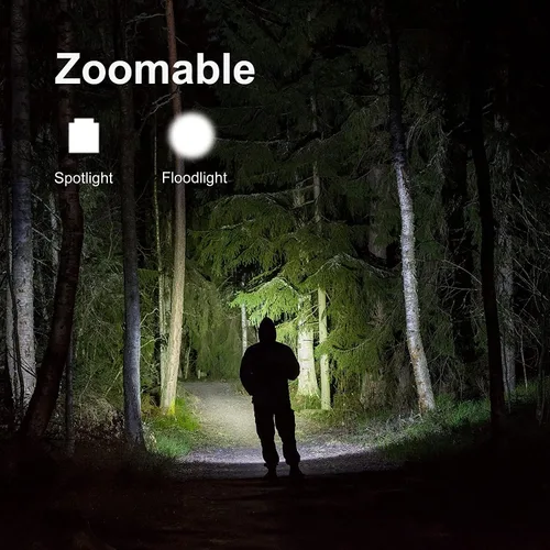 Miniatura 3 de YXQUA Linternas recargables USB, 8381 luces de alto lúmenes, 3 modos, zoomable e impermeable, luz de flash súper brillante para campamento