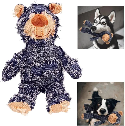 Oso robusto indestructible 2023, tamaño grande, juguetes para perros, compañero de perro para masticadores pesados, juguetes chirriantes duraderos