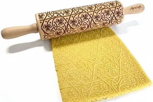Miniatura 7 de Rodillo de Repostería con Relieve de LADRILLOS. Rodillo para Masa Grabado con Láser con Patrón de Pared para Galletas en Relieve o Cerámica por
