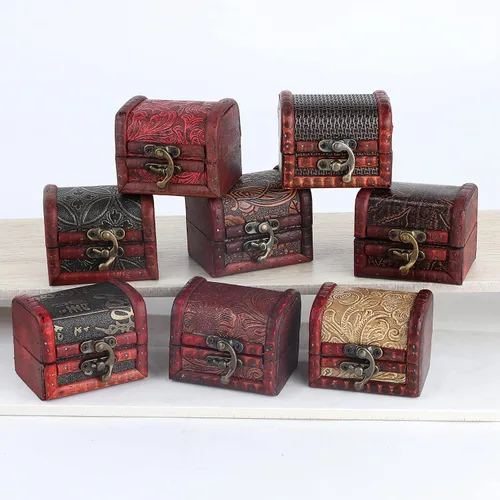 Miniatura 6 de Caja de madera de 3 pulgadas con diseño de flores