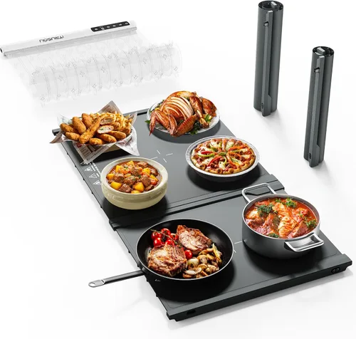 Miniatura 8 de iTRUSOU Estera de Calentamiento de Alimentos 25.2x16 – Bandeja Eléctrica Enrollable Extensible con 7 Ajustes de Temperatura, Temporizador de 99H,℃/℉