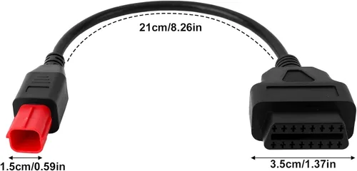 Miniatura 2 de Cable adaptador OBD2 de 6 pines, adaptador de motocicleta OBD2 a herramienta de escáner de diagnóstico de 16 pines para Euro5 Euro6 Can Bus y K-Line