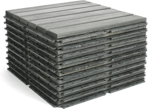 Miniatura 4 de Baldosas de madera de acacia para exteriores, baldosas de patio que se entrelazan. Moderno Gris Recto