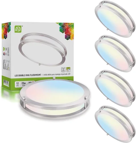 Miniatura 26 de ASD Lámpara LED de techo de montaje empotrado de 18 pulgadas, interruptor de 28 W, 100-277 V, 2750 lúmenes, 3000 K/4000 K/5000 K, regulable, Níquel