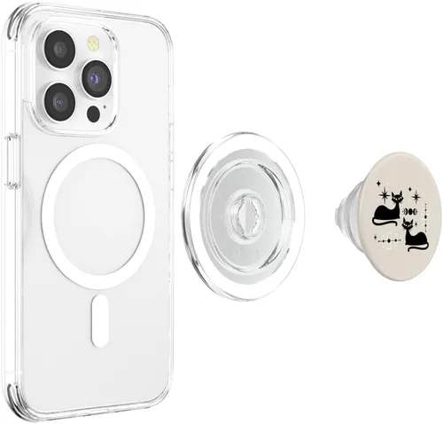 Miniatura 4 de Retro Cat Midcentury Mid Century Atomic Age Beige Modern PopSockets MagSafe PopGrip para iPhone