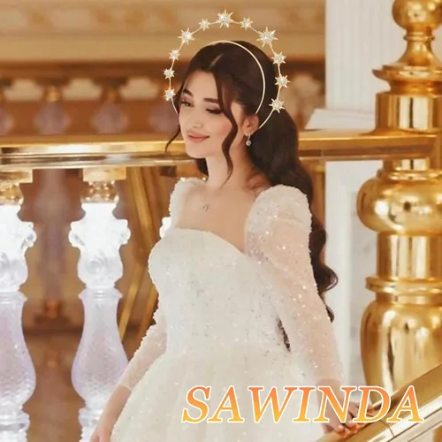 Miniatura 7 de Halo Crown Stars Rhinestone Crown Headbands Goddess Headpiece Crystal Halo Headbands