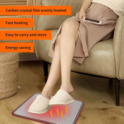 Miniatura 3 de Alfombrillas eléctricas con calefacción debajo del escritorio, calentador de pies calentado - Calentador de dedos de 110 V para oficina y hogar