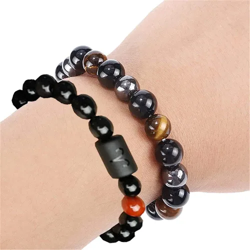 Miniatura 6 de CSIYANJRY99 Pulseras del zodiaco para hombres y mujeres, signo del zodiaco, 12 constelaciones, horóscopo, pulsera de 0.315 in, obsidiana natural
