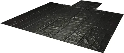 Miniatura 3 de Mytee Products Lona de madera plana de 20 x 18 pies, 3 piezas con caída de 6 pies, lona impermeable de vinilo negro resistente de 18 onzas
