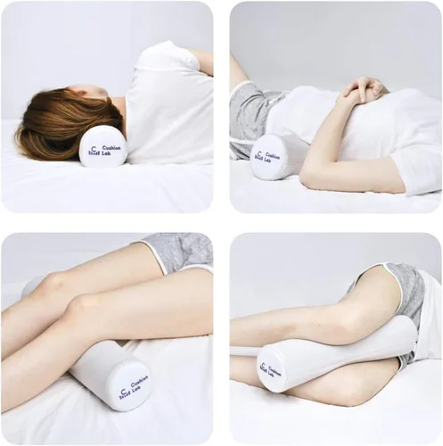Miniatura 3 de C CUSHION LAB Almohada Cilíndrica para Alivio del Cuello - Espuma Viscoelástica Extra Densa Cilindro Redondo Refuerzo para Soporte Cervical