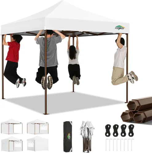 Miniatura 23 de COBIZI Tienda de campaña desplegable resistente de 10 x 10 con 4 paredes laterales extraíbles, toldo desplegable Ez con bolsa portátil, carpa