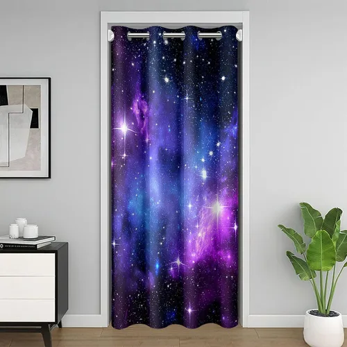 Miniatura 8 de Cortina opaca bohemia floral para dormitorio, cortina bohemia para puerta, 34 pulgadas de ancho x 80 pulgadas de largo, cortina de jardín de plantas