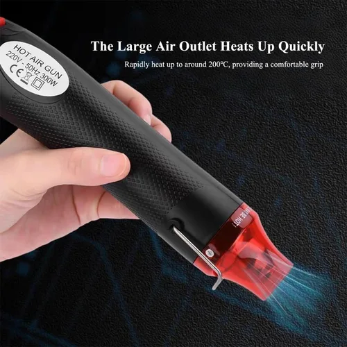 Miniatura 4 de Mini pistola de calor portátil de 300 W, pistola de calor de mano de doble temperatura para eliminar vasos epoxi, pintura de burbujas de aire