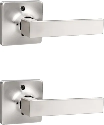 Miniatura 9 de Mengico Paquete de 1 manija de puerta de paso interior negro mate, mango resistente sin bloqueo para puertas de armario y pasillo, reversible