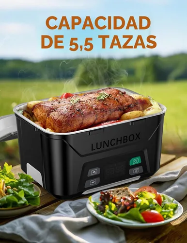 Miniatura 4 de EAST OAK Fiambrera eléctrica inalámbrica para adultos, lonchera calentada a pilas con calefacción automática, calentador de alimentos portátil