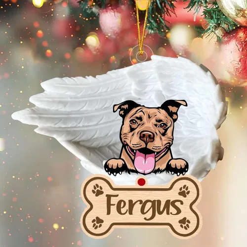 Miniatura 72 de Adorno de perro afgano de 1 ángel, adorno acrílico 2D personalizado conmemorativo para perros, regalo por pérdida de mascotas, regalo