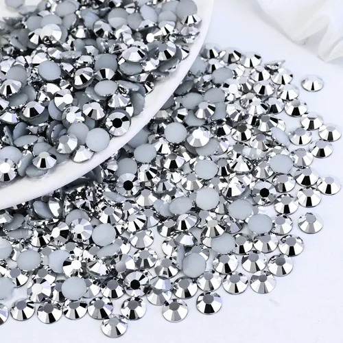 Miniatura 25 de 4500 PIEZAS SS6 2mm Resina Diamantes de Imitación de Parte Plana, Diamantes de Imitación Azul/Azul Oscuro de Parte Plana para Uñas, Vasos, Tazas