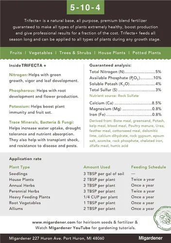 Miniatura 2 de Grace nnvg Trifecta+ 5-10-4 Fertilizante orgánico multiusos para plantas, flores y verduras (3 libras)