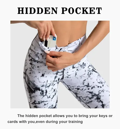 Miniatura 2 de Dragon Fit - Pantalones de yoga de compresión con bolsillos interiores pantalones atléticos de cintura alta con control de abdomen leggings