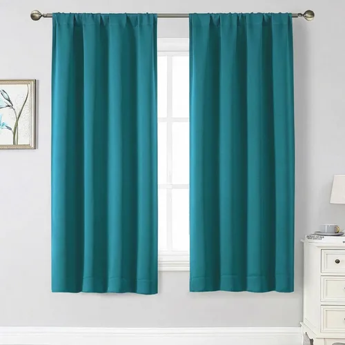 Miniatura 98 de Cortinas opacas para dormitorio, sala de estar, juego de 2 paneles de 54 pulgadas de largo, cortinas de oscurecimiento de habitación con aislamiento