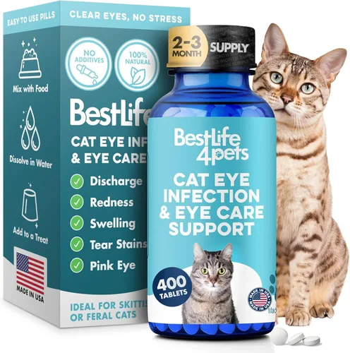Apoyo para la infección ocular de gato y cuidado de la visión, apoyo holístico de la visión para gatos y gatitos, alivia las infecciones oculares,