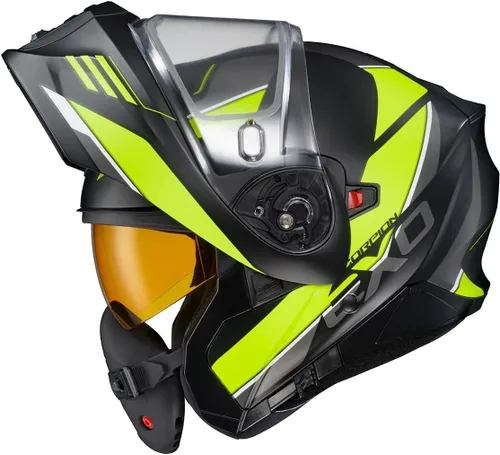 Miniatura 6 de ScorpionEXO GT930 - Casco modular para moto de nieve de aventura en clima frío, escudo de doble panel con caja de respiración y módulo de bolsillos