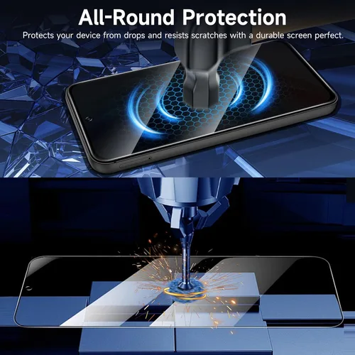 Miniatura 2 de Protector de pantalla para Samsung Galaxy A55/A35 5G, película de privacidad + vidrio templado para lente de cámara, paquete de 2, sin burbujas