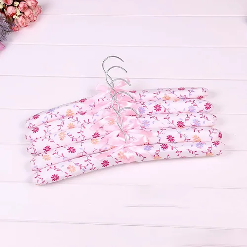 Miniatura 2 de Paquete de 5 perchas acolchadas de satén para ropa de mujer, perchas antideslizantes de tela de esponja para ropa, percheros para suéter, abrigo