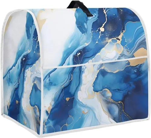 Miniatura 22 de Funda para batidora de pie de mármol azul compatible con mezclador de cocina de 6 a 8 cuartos de galón, cubierta antipolvo, lavable, ajuste