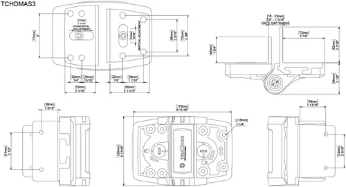 Miniatura 7 de D&D Technologies TCHDMA1S3BT TruClose Bisagras de puerta resistentes multiajustables, cierre automático, ajustable en 3 direcciones, para puertas