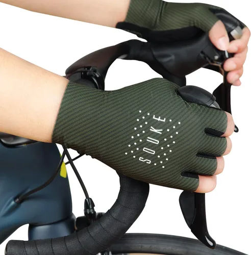 Miniatura 5 de Souke Sports Guantes de ciclismo para bicicleta de carretera, ligeros, acolchados, guantes de medio dedo, para ciclismo, ciclismo, transpirables