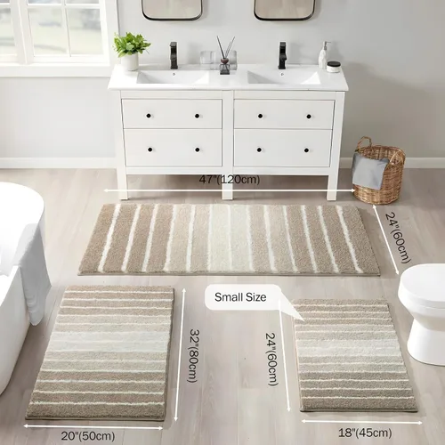 Miniatura 2 de Alfombra de baño antideslizante, extra suave y absorbente, lavable a máquina, tapetes de baño para suelo de baño, bañera y ducha, 18 x 24 pulgadas
