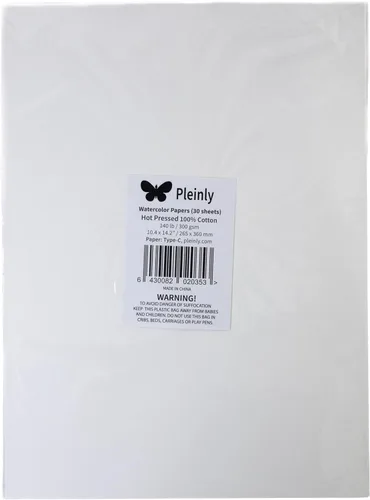 Miniatura 10 de Pleinly Cuaderno de bocetos de acuarela 100% algodón, 8 x 12 pulgadas, prensado en caliente, 300 GSM, 52 páginas, se abre completamente plano, papel