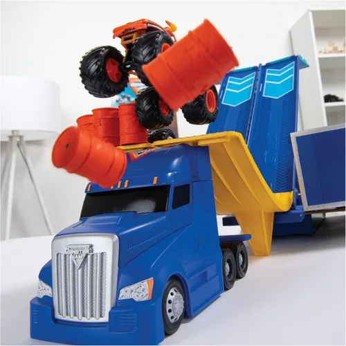 Miniatura 3 de Monster Jam, set de juego transformable Hauler y almacenamiento con camión monstruo exclusivo El Toro Loco, escala 1:64, juguetes para niños y niñas